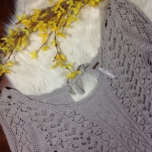 FREE PEOPLE | tan bow tie knit sweater